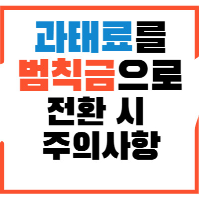 과태료-범칙금-전환