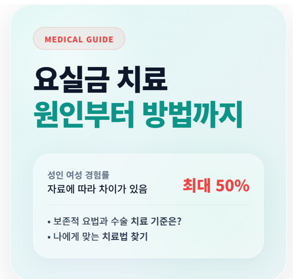 요실금 증상 및 치료방법, 원인 분석 가이드