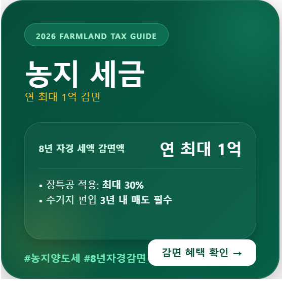 농지 양도세 8년 자경 감면