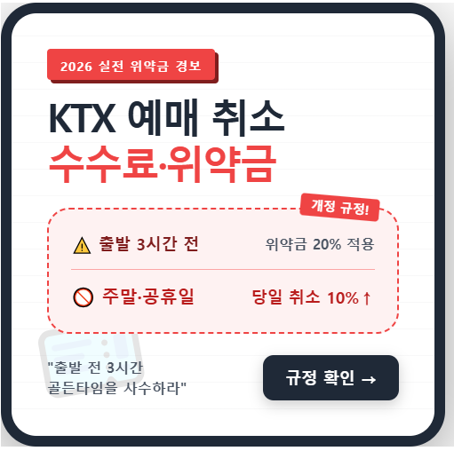 KTX 예매 취소 수수료 확인방법