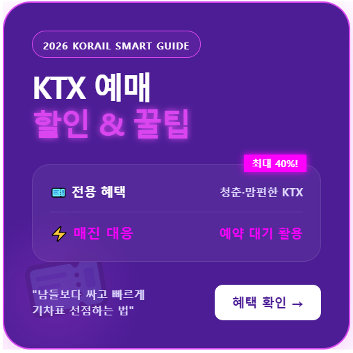 KTX 예매 할인 혜택 확인방법