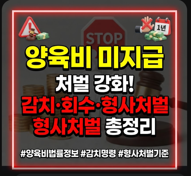 양육비 미지급 처벌방법